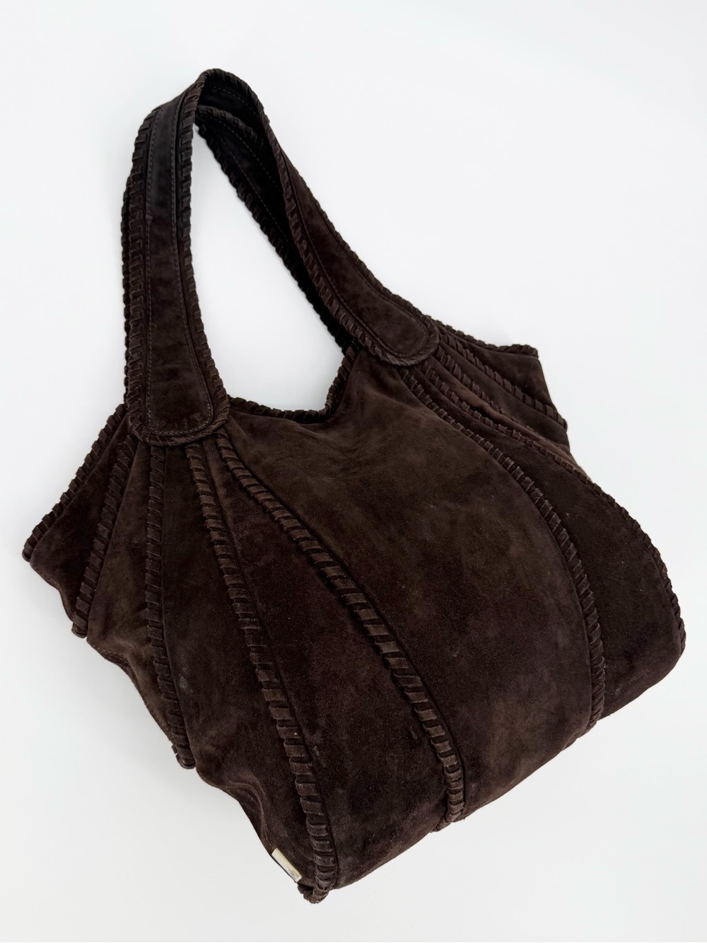 Kooba Leather Suede Brown Hobo Shoulder Bag